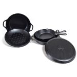 Lodge 5-Piece Pre-Seasoned Cast-Iron Cookware Set, Black