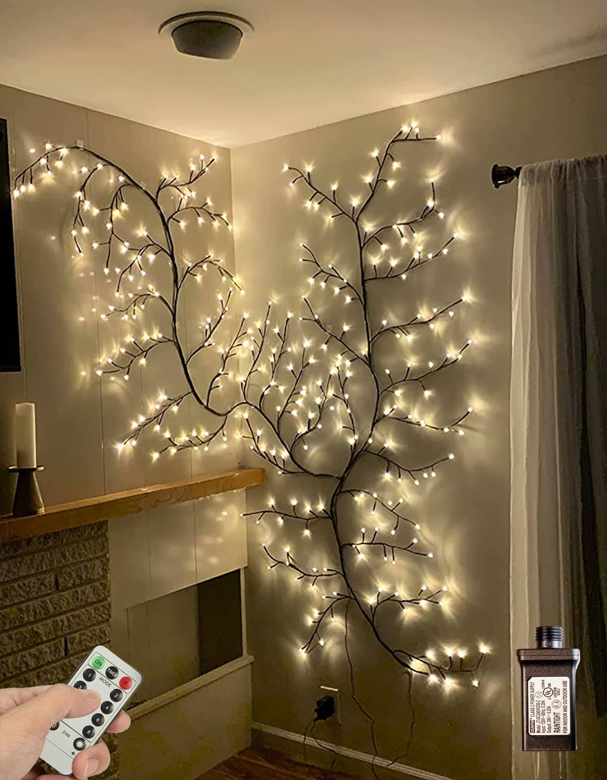 6d6049fad0479df37f5933525fbccd5048e1a4f2c4d4f0c34c14d5ca41df1325.jpg Sareda Enchanted Willow Vine Lights with Remote Control On/Off Timer, 8 Modes 3 Level Dimmable Lighted Willow Vine Lights Home Decor(1PCS) - Image 1