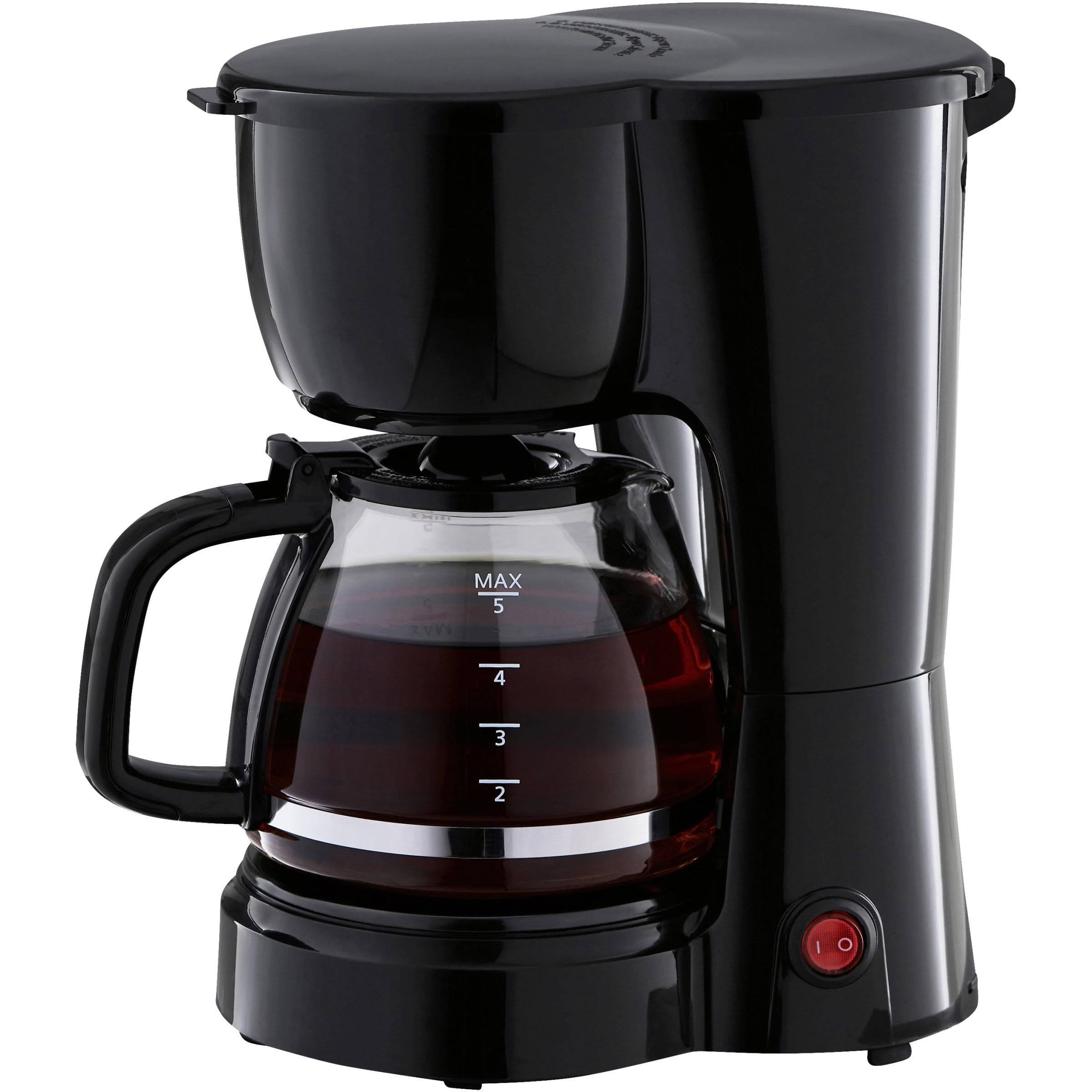 6d6c275520073f3ed96c9244cd3e42a915022d874983e63c4979fee370799f2e.jpg Mainstays Black 5 Cup Drip Coffee Maker - Image 1