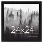 Americanflat 24x24 Poster Frame in Black with Polished Plexiglass - Horizontal and Vertical Formats with Included Hanging Hardware
