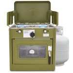 Hike Crew Portable Camping Oven with Dual Burner Propane Stove - Green
