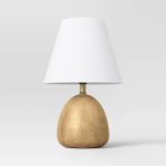 Faux Wood Mini Table Lamp Brown - Threshold