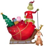Airblown Grinch and Max in Sleigh Colossal Scene 118" Inflatable