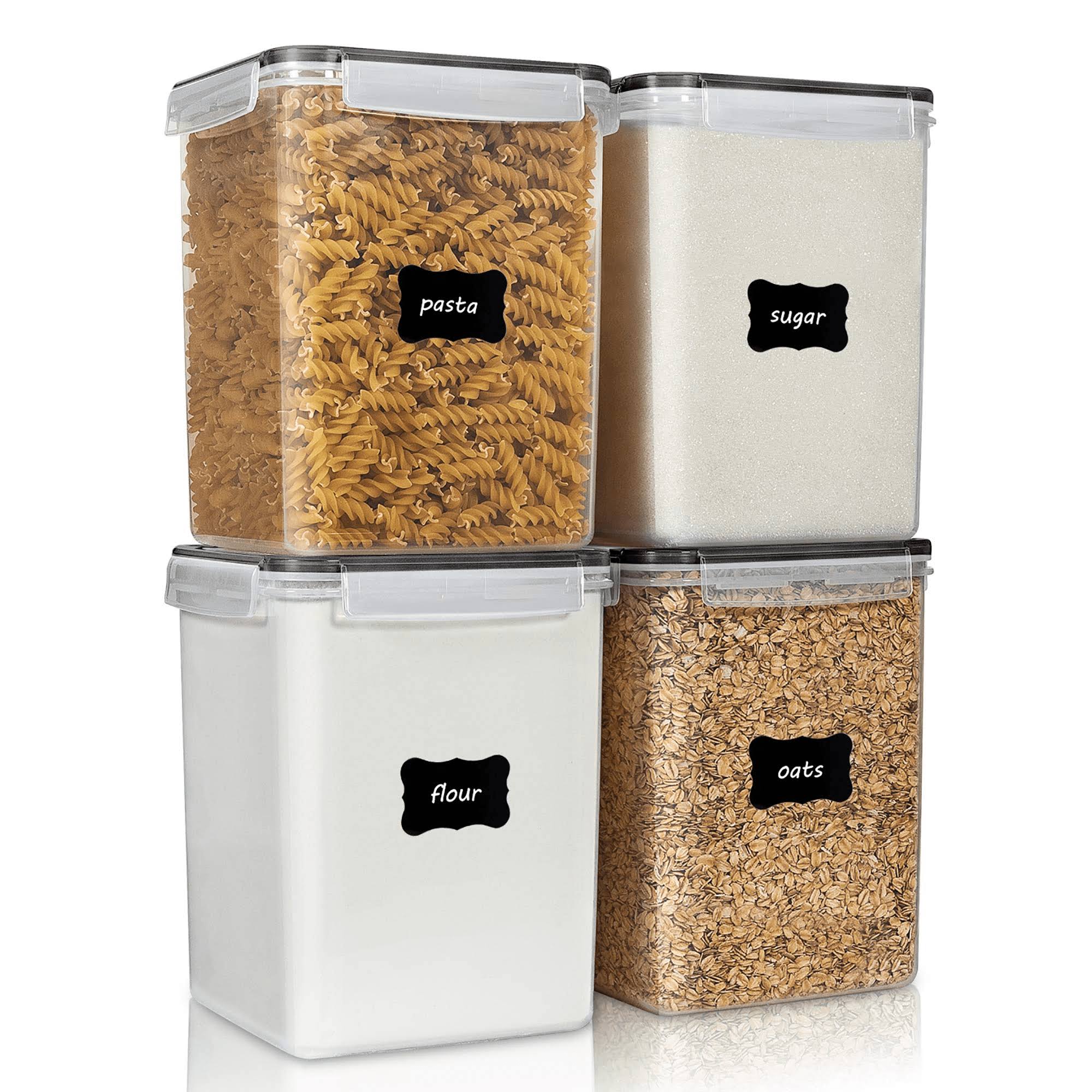 6dc5c3e8f1bd865c7bfa8a64e134071c50ce9308bece150d55dd09a9be159c9f.jpg Vtopmart USVM02071 Airtight Pantry 4 Pcs Large Food Storage Canisters for Flour Sugar, 5.2L / 176oz - Image 1