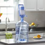 Primo Bottled Water Pump Dispenser with Handle, White/blue