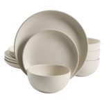 Gibson Home Rockaway 12-Piece Dinnerware Set, Service for 4 - Cream
