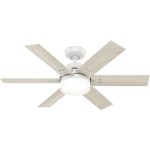 Hunter Pacer 44-in Fresh White LED Indoor Ceiling Fan with Light Remote