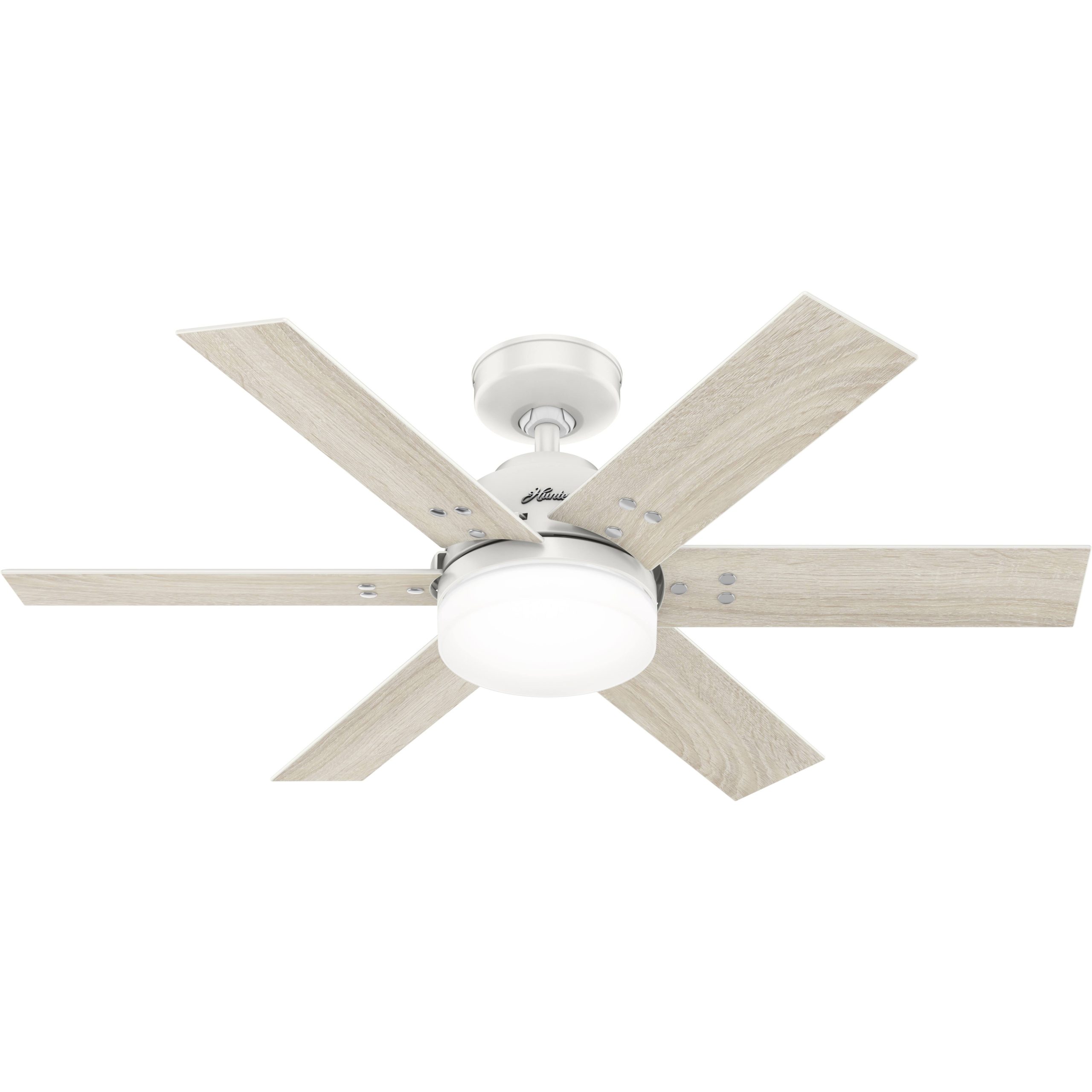 6e0e488fa1dfe82311bfa76ff8c3bce26e9a11cdfa5dd867ec1614bd94df465a.jpg Hunter Pacer 44-in Fresh White LED Indoor Ceiling Fan with Light Remote - Image 1