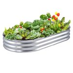 VEVOR Raised Garden Bed 70.9x35.4x11 inch Galvanized Metal Planter Box Outdoor Planting Boxes with Open Base for Growing Flowers/Vegetables/Herbs in