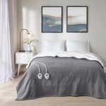 Serta - Fleece to Sherpa Heated Blanket - Twin - Dark Grey