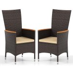 Tangkula Patio High Back Rattan Dining Chairs Set of 2/4