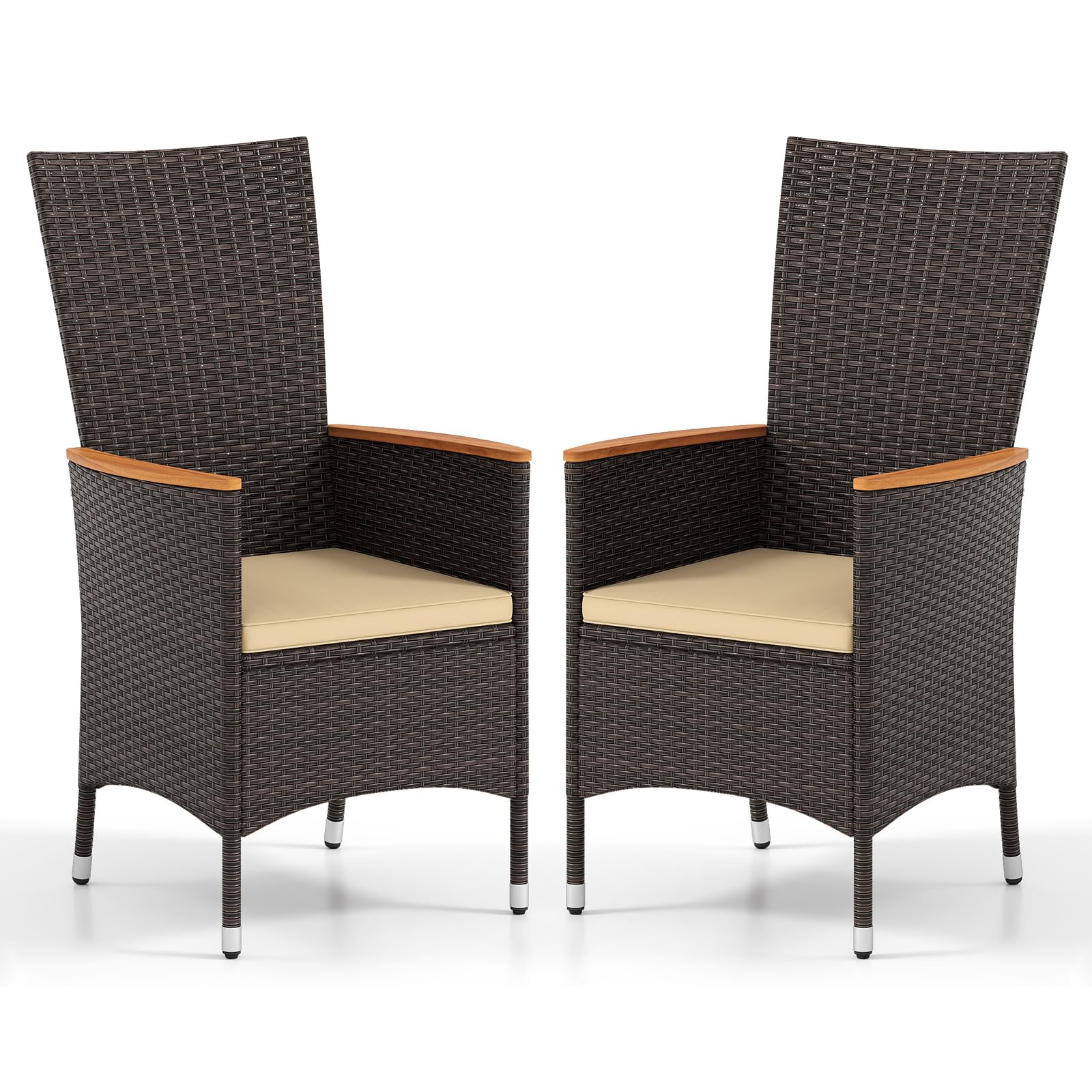 6e64ae839c5636cab092c3846c95bb1218242f6fd8002e7245e957fe38526ada.jpg Tangkula Patio High Back Rattan Dining Chairs Set of 2/4 - Image 1