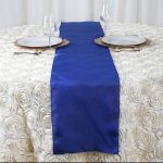 Efavormart Premium Polyester Table Top Runner for Weddings Birthday Party Banquets Decor Fit Rectangle and Round Table, Blue