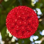 Wintergreen Lighting 6" Red Starlight Sphere, 50 Lights