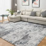 Macro Sen Area Rug Living Room Rugs: 5x7 Indoor Abstract Soft Fluffy Pile Large Carpet with Low Shaggy for Bedroom Dining Room Home Office Decor Under