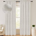 100% Blackout Shield Linen Blackout Curtains 96 Inches Long 2 Panels Set, Blackout Curtains for Bedroom/Living Room, Thermal Insulated Rod Pocket