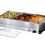 Ovente Electric Food Buffet Server & Warmer 3 Portable Stainless Steel Chafing Trays with Temperature Control Silver FW173S