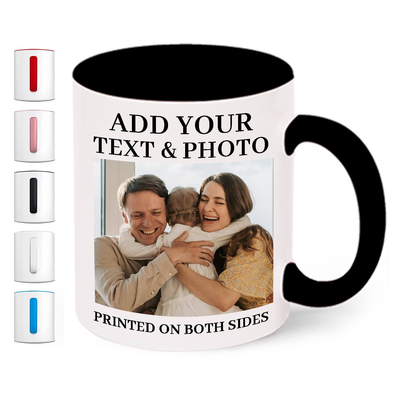 6ee54b3a0309763241856f59e566f4ecd385104cc6cf879cba5a2d3233cf04e8.jpg Personalized Photo Mug Custom Mug Design Your Own Style with Words Picture, 11oz Multiple Colors Personalized Gifts Custom Cups for Birthday - Image 1