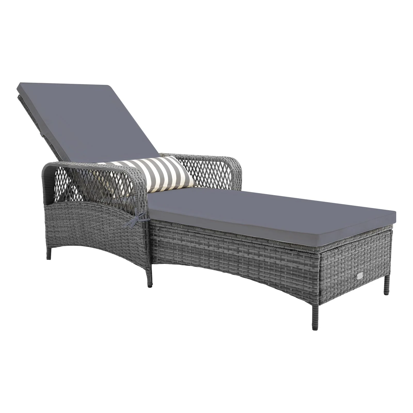 6ee768b048ba41bf01349f939cba45f7fd4053eaeb7b07b83fa0c783bc0b7d7f.webp Tangkula Wicker Chaise Lounge Outdoor 6-Gear Adjustable Backrest, Thick Padded Cushion & Removable Lumbar Pillow - Image 1