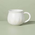 Hearth & Hand Holiday | Last One! Hearth and Hand Winter Tree Round Mug Stonewear Cream 16oz New 2023 | Color: Cream/White | Size: Os | Ang1854's