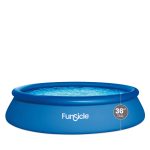 Funsicle 15' x 36" Quickset Round Inflatable Ring Top Outdoor Above Ground Round Swimming Pool Set with Pump
