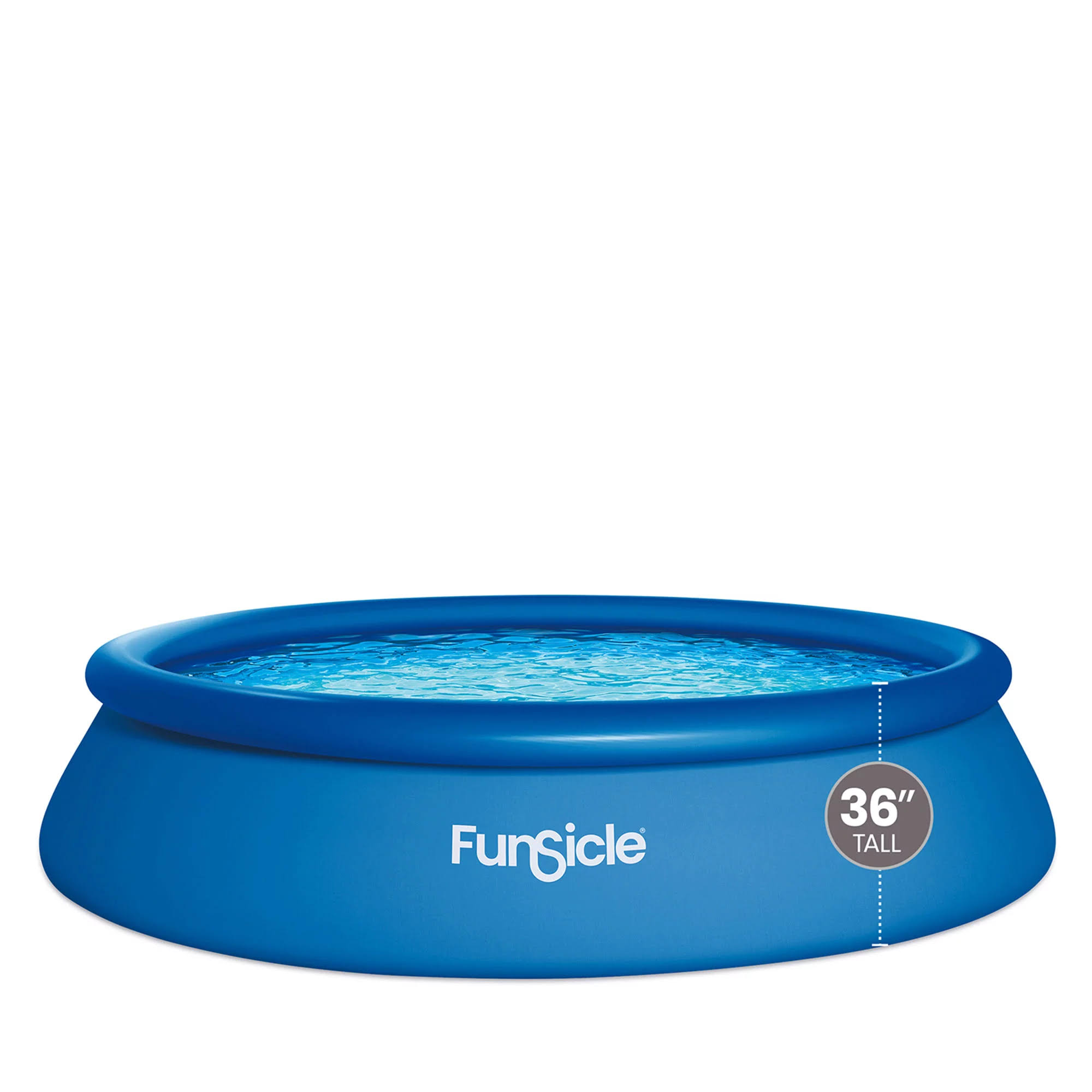 6f4c83e7fa38e9edb21d1dbb2c767f8e4a0e84720ac118352e4f950e8503240d.jpg Funsicle 15' x 36" Quickset Round Inflatable Ring Top Outdoor Above Ground Round Swimming Pool Set with Pump - Image 1
