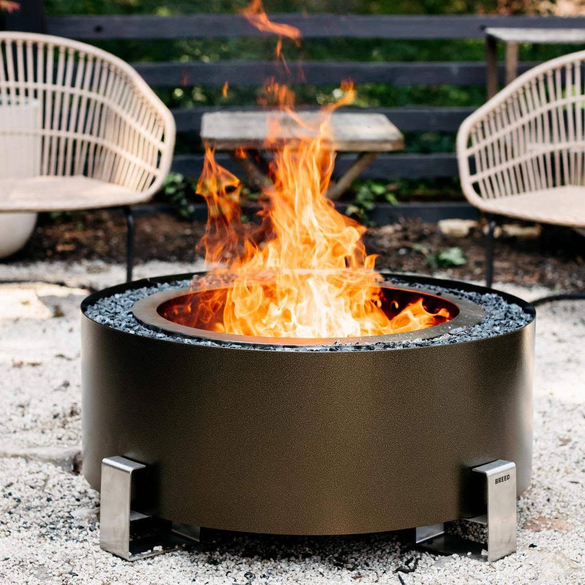 6f50fcece9182a6fb634c9f9ab275577b1772b83e92d463db25a6180b102fc62.jpg Breeo Luxeve Bronze Vein with Crystal Clear Glass Smokeless Fire Pit - - Image 1