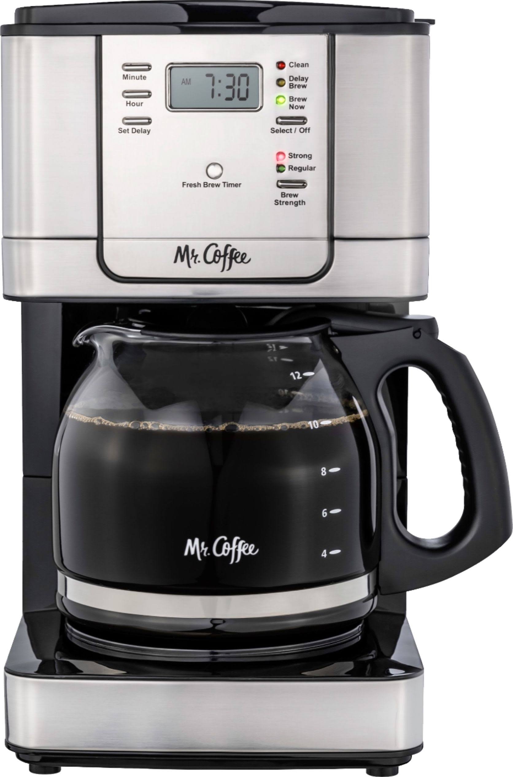 6f7904936725d3e9cbcaaeaefb2468463be93f062b387f9315a91f3f43e97136.jpg Mr. Coffee - 12-Cup Programmable Coffee Maker with Strong Brew Selector - Stainless Steel - Image 1
