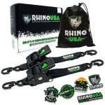Rhino USA 2" x 10' Retractable Ratchet Straps (2-Pack)