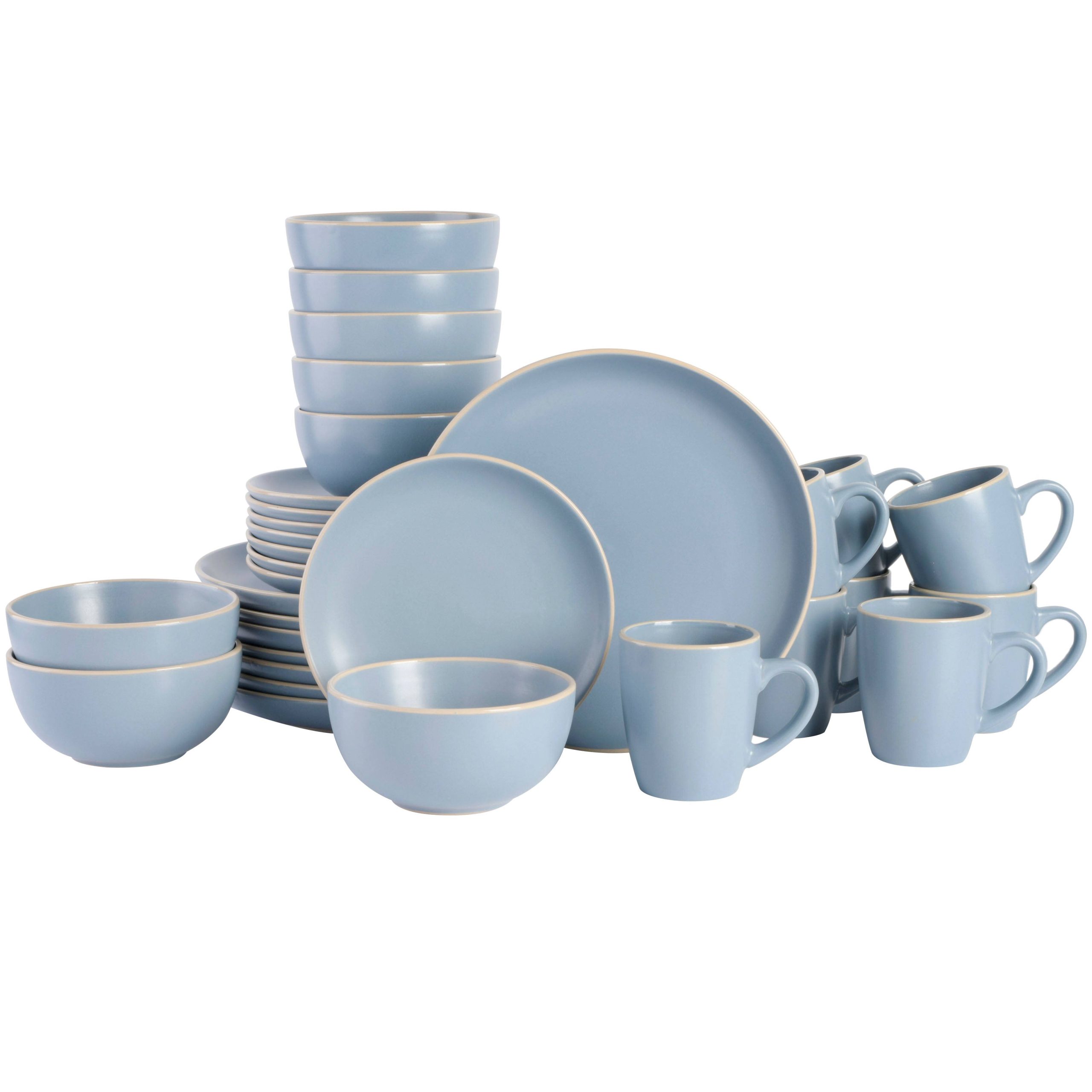 6f857762a1697b3e51b0e3a35fa15ea7a85d4849d1f4f3915a7257b7f608efcd-1.jpg Gibson Home Rockaway 32-Piece Dinnerware Set Blue - Image 1