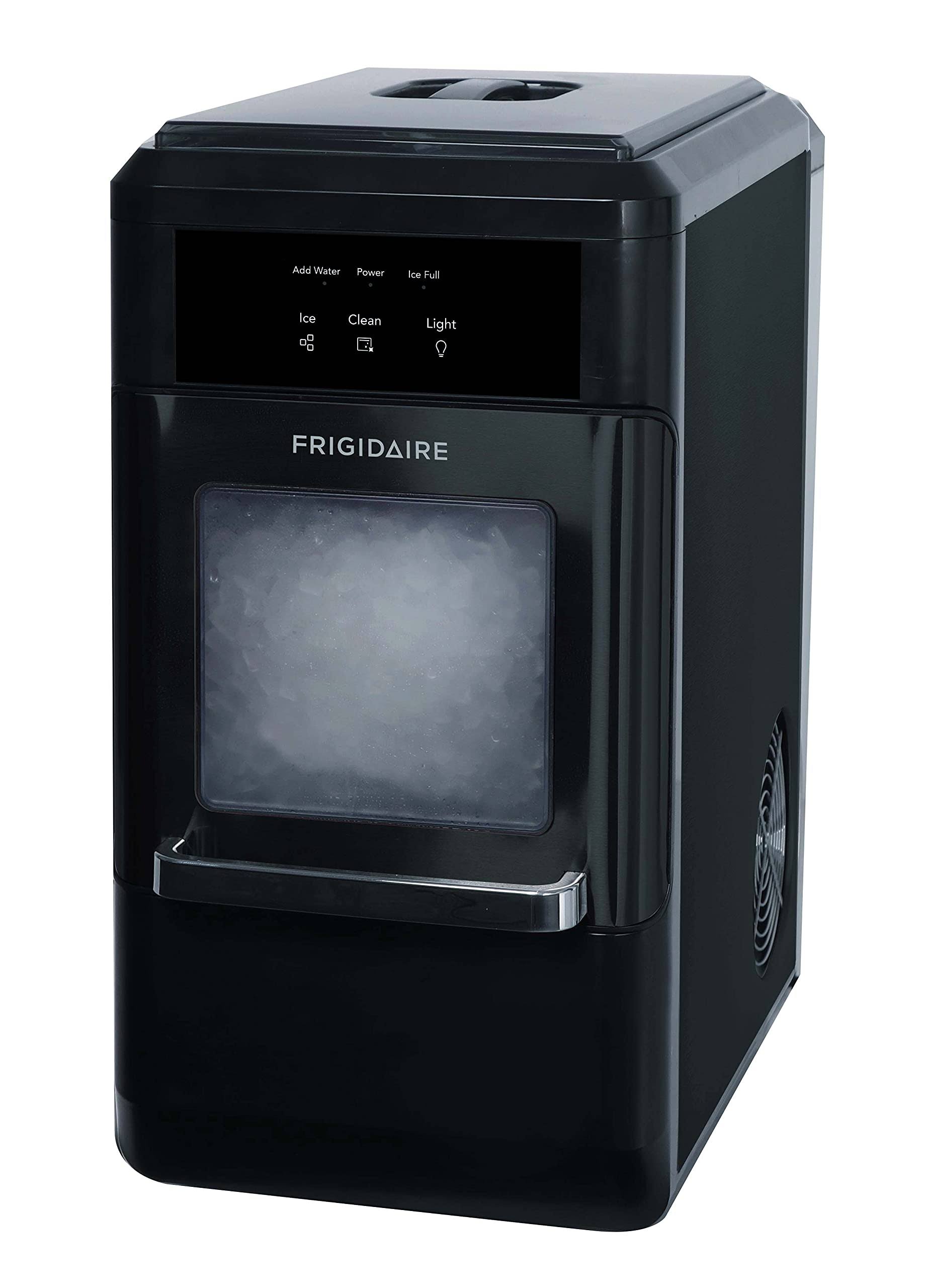 6f8d71be1c12fe32e018d5d392fac7c1542c9f96a44420cc71ab37a05ebf9a18.jpg Frigidaire EFIC237 Countertop Crunchy Chewable Nugget Ice Maker 44lbs per Day Auto Self Cleaning Black Stainless - Image 1