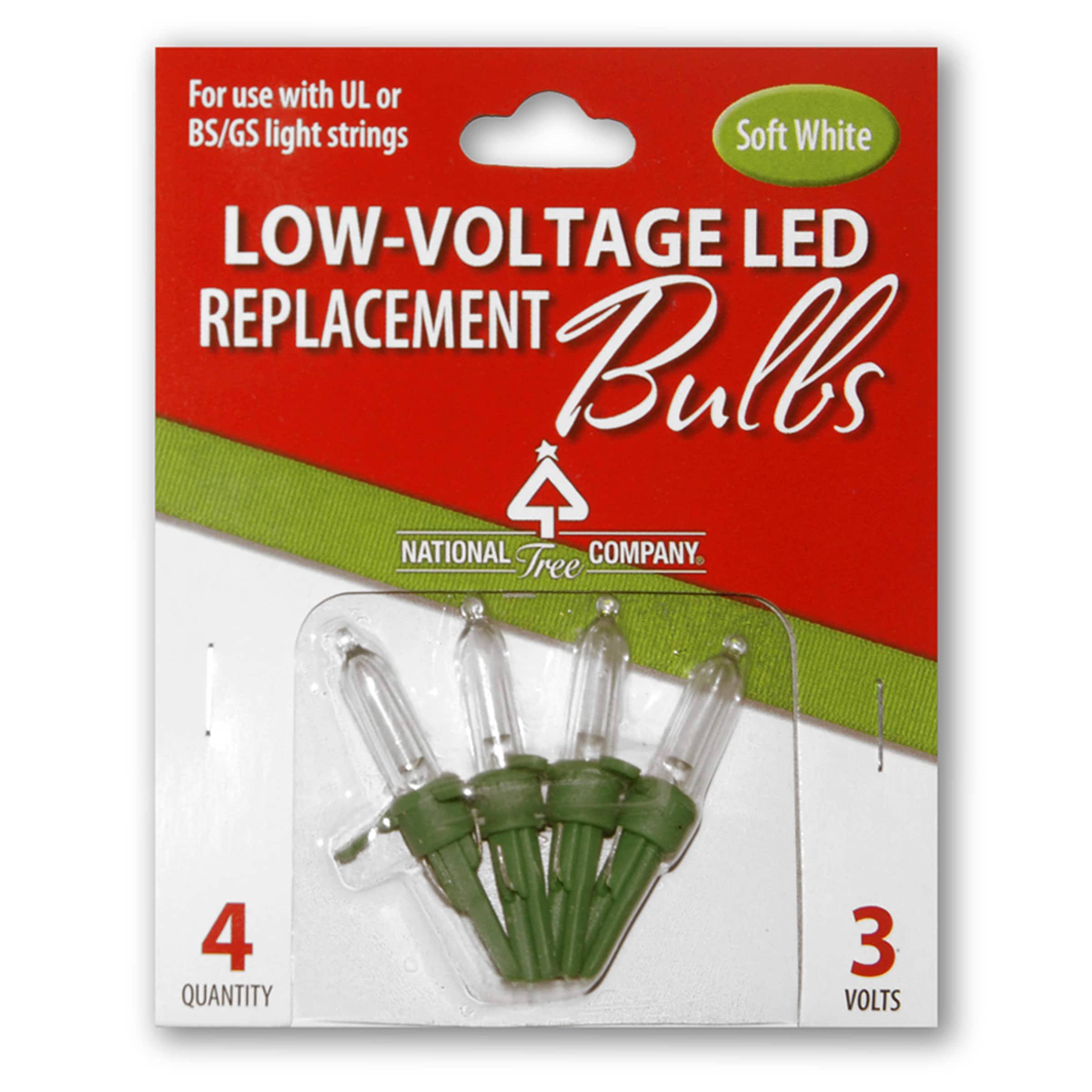 6fa0469efdaeb6f935f6b069645f64db864eb06f189bcf3a4d55755480e97fbf.jpg National Tree 4 Low Voltage Warm White LED Replacement Bulbs - Image 1