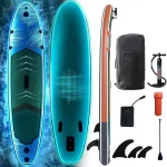 AECOJOY Inflatable 10.5' Stand Up Paddle Board with Strapped Seat, Premium SUP Board Kit