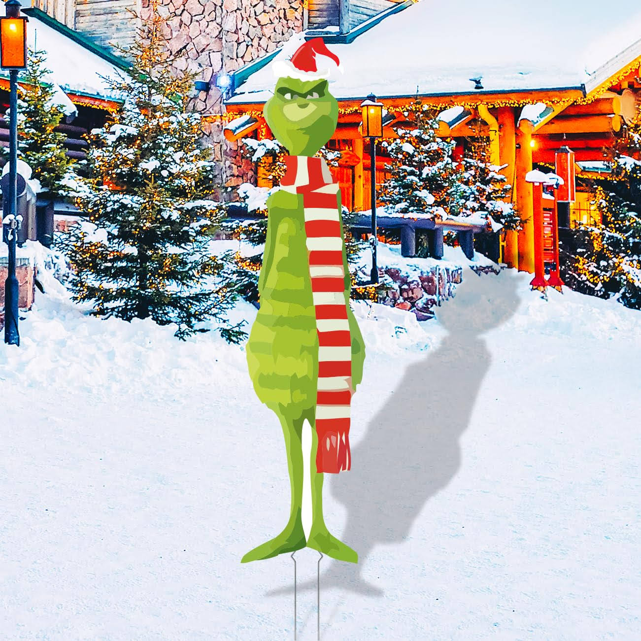 6fbf35c5324a7108bbe94f35eca5093fa793c768c670ef7036c2a0244c3caaf3.jpg Grinch Christmas Decorations Christmas Decorations Grinch Christmas Yard Signs with Stakes Extra Large for Outdoor Christmas Decorations - Image 1