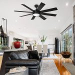 Moasis Matte Black 60-in 8-Blade LED Ceiling Fan with Remote Control - 60"