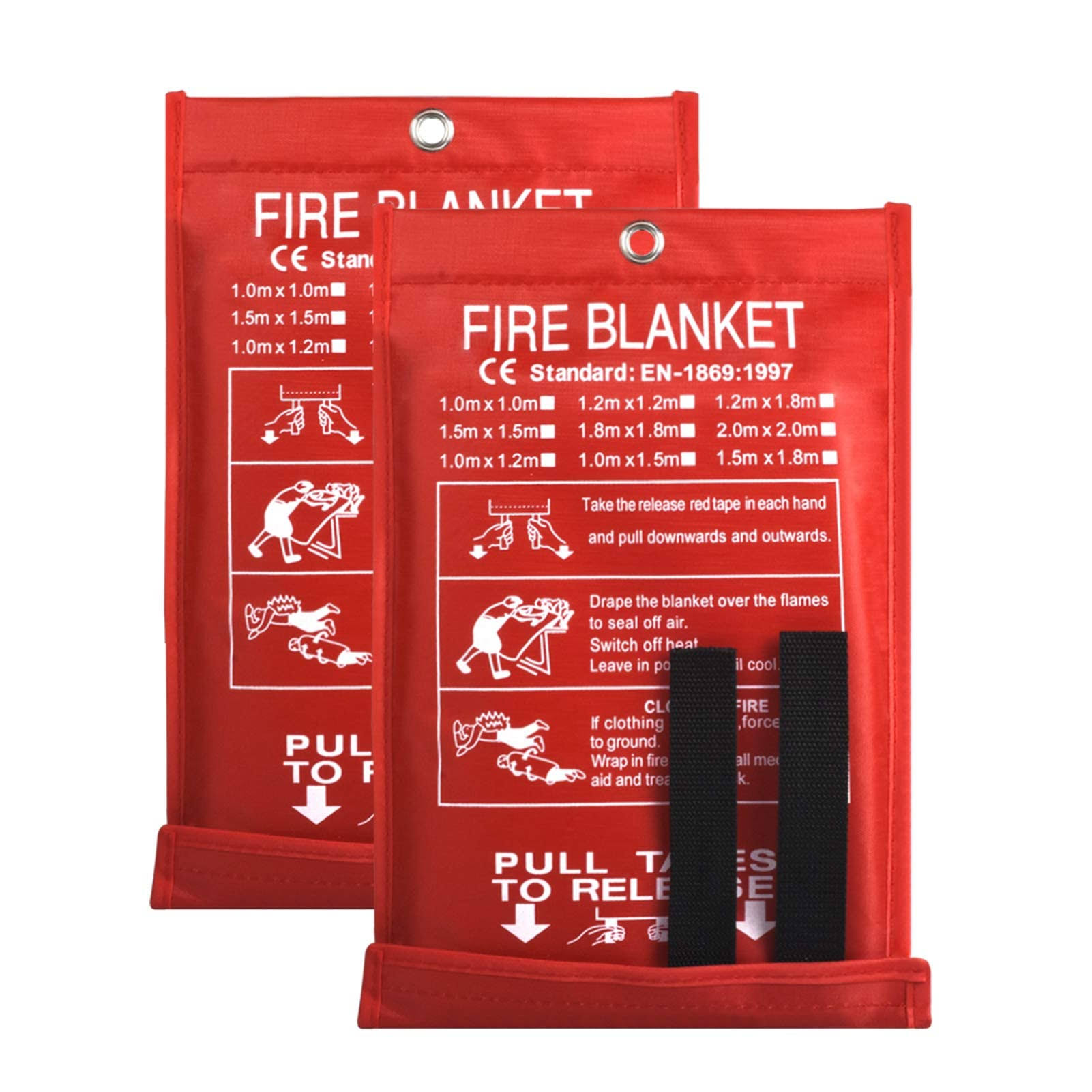 6fd06e8f261b2283c223ae391a33b7a411c1bfcad21f086343e23089f2e6149b.jpg Fire Blanket Fire Guardian Blanket and Fire Blanket Fire Suppression Blankets for Kitchen, Bedroom, People- Energency Safety (40 inchx40 inch) (White - Image 1