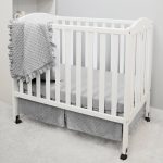 American Baby Company Heavenly Soft Minky Dot 3-Piece Mini/Portable Crib Bedding Set, Grey