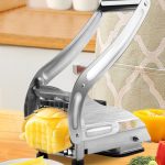 Commercial Grade French Fry Cutter, Stainless Steel Potato Cutter with 2 Blades, Potato Slicer for French Fries Vegetable Carrots Cucumbers Cutter