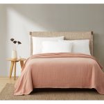 Truly Soft Organic Channel Stitch Blanket - Full/Queen - Blush
