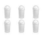 Sterilite 1083 - 3 gal. Round Swingtop Wastebasket, White - Case of 6