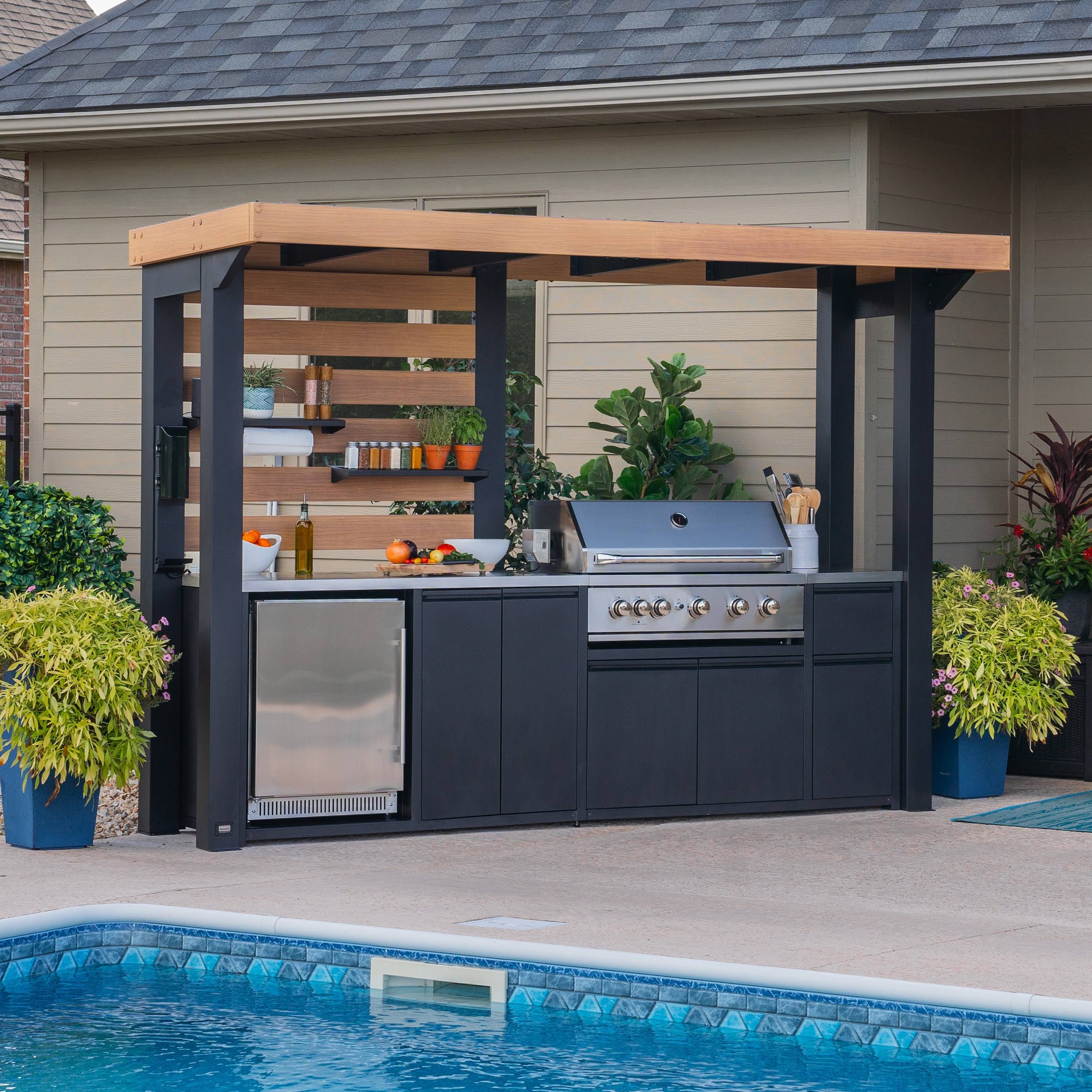 6ff3bb31b3d6e76d7c1911ebf6a160b00ead6b2dceffe1e28efb3b6b851df709.jpg Backyard Discovery Fusion Flame Outdoor Kitchen - Image 1