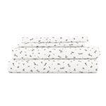 Home Collection Premium Ultra Soft Spotted Leaves Pattern 4 Piece Bed Sheets Set, Size: Full, Gray
