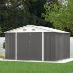 Patiowell 10' x 10' Metal Storage Shed for Outdoor, Steel Yard Shed with Design of Lockable Doors, Utility and Tool Storage for Garden, Backyard, Pat