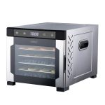 NutriChef Electric 600 Watts Countertop Food Dehydrator with 6 Trays, Silver