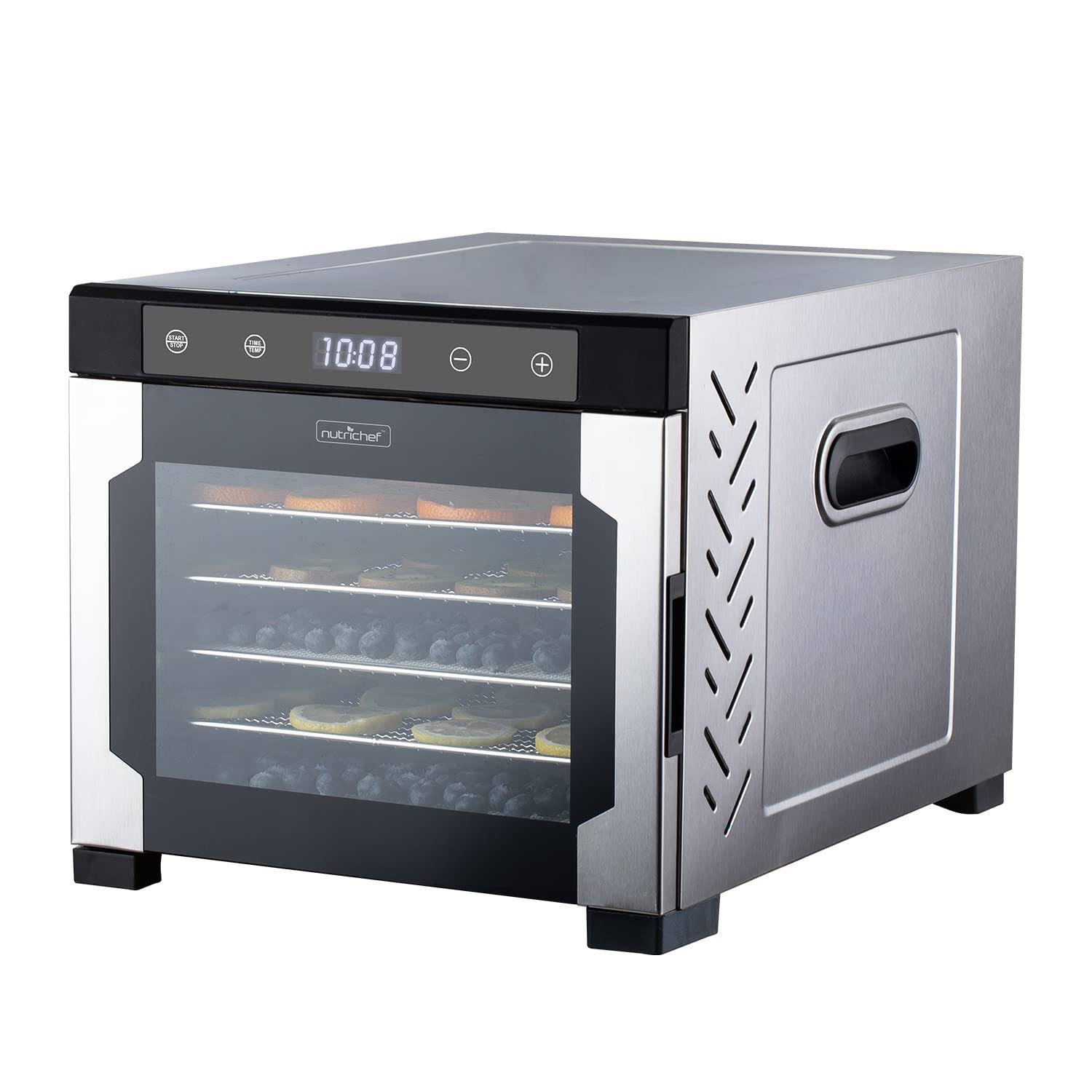 7046609f019b31ebc83c5f069967d79c2fd81b35b106eee2943d9348c23211cd.jpg NutriChef Electric 600 Watts Countertop Food Dehydrator with 6 Trays, Silver - Image 1