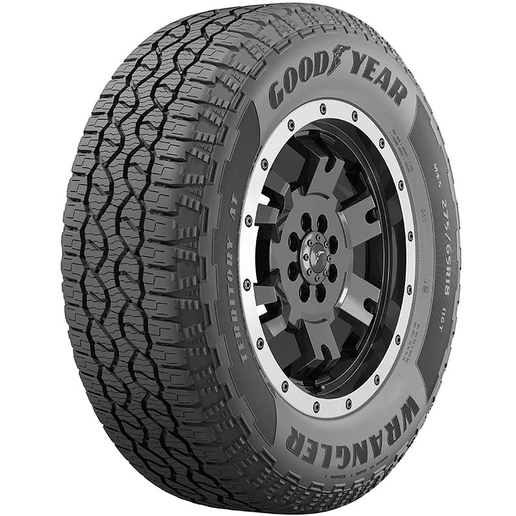 7046c31acd4a3a78d0fe3e030a54433e96d04f3df37d9b78fca0b2c218d7b78d.webp Goodyear Wrangler Territory AT All-Terrain 265/70R16 112T Light Truck Tire - Image 1