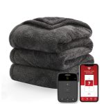 Sunbeam Loftec Wi-Fi Connected Electric Heated Blanket, Slate Gray, King