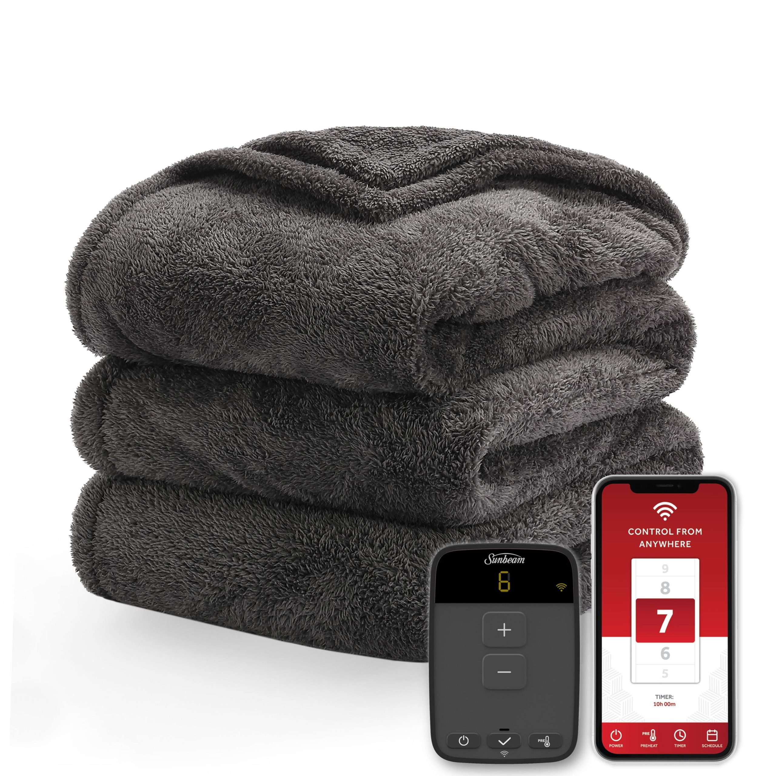 70617e0a5c7fa2c609dbcefd8a2f98c764cc64644d1d8d5dafec3bfabc9852e0.jpg Sunbeam Loftec Wi-Fi Connected Electric Heated Blanket, Slate Gray, Twin - Image 1