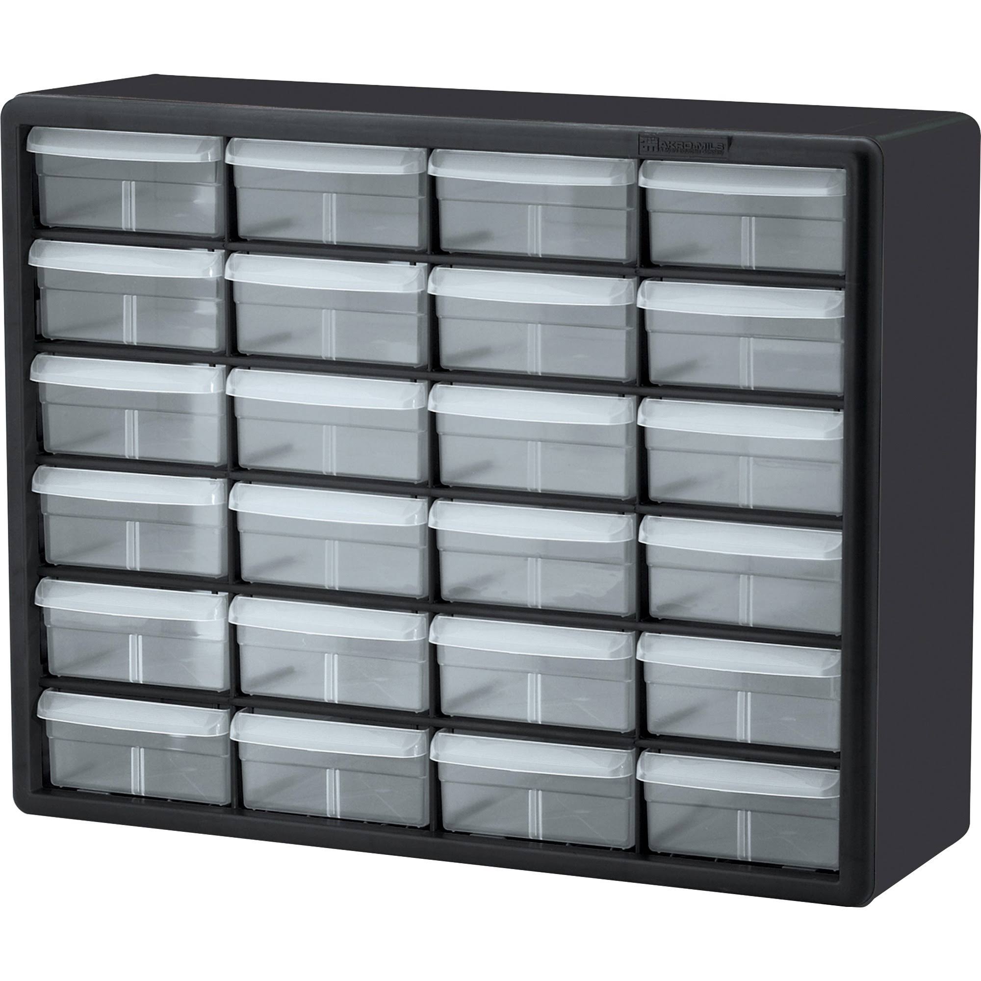 7070ae4cff9288fb00f69319095703c441d00b65ce2de928f461d591b3282085.jpg Akro-Mils Black Plastic 24-Drawer Storage Cabinet (Black) - Image 1