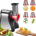FOHERE Electric Cheese Grater Salad Maker, Electric Slicer Shredder for Home Kitchen Use, One-Touch Easy Control, Electric Grater for Vegetables,
